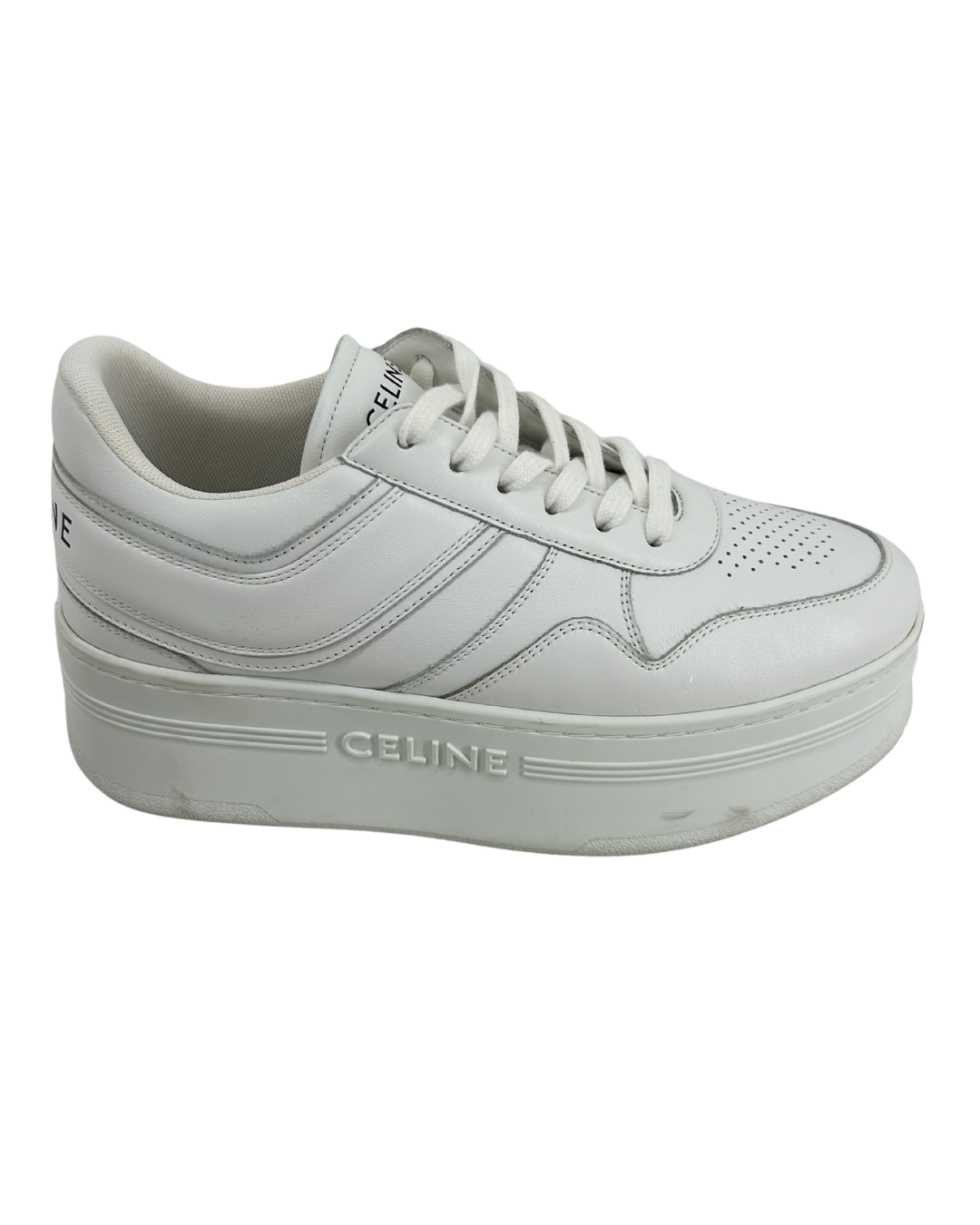CELINE White Size 8.5 Leather Sneaker - Clothes Circuit CELINE White Size 8.5 Leather Sneaker - Clothes Circuit