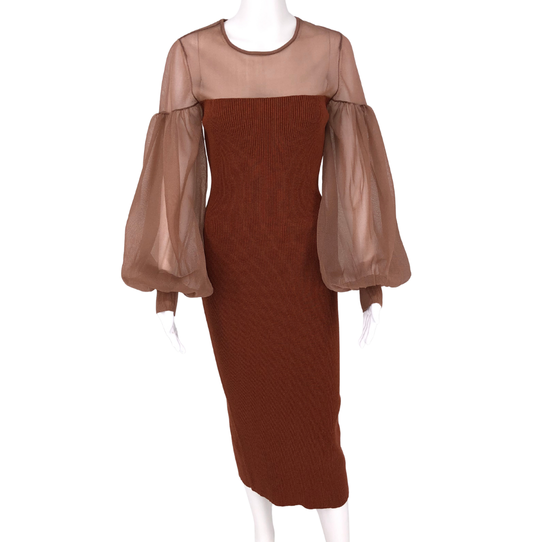 ULLA JOHNSON Brown Burnt Orange Size S Dress - Clothes Circuit ULLA JOHNSON Brown Burnt Orange Size S Dress - Clothes Circuit