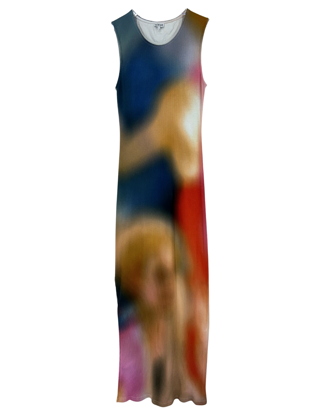 loewe bodycon dress Loewe Black Rib Knit Anagram Fitted Midi Tank Dress S Loewe